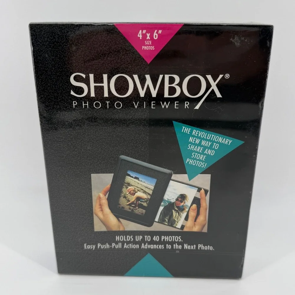 Burnes of Boston Showbox Photo Viewer Charcoal 4x6 Holds 40 Photos Vintage 1991
